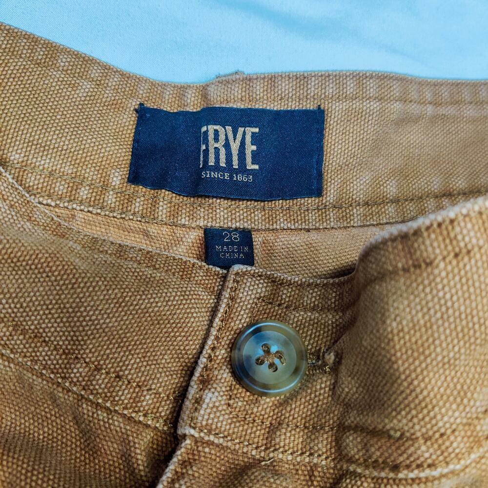 Frye Camber Nadia Canvas High Rise Wide Leg Ankle Pants 28 Workwear Nutmeg Brown - Picture 10 of 16